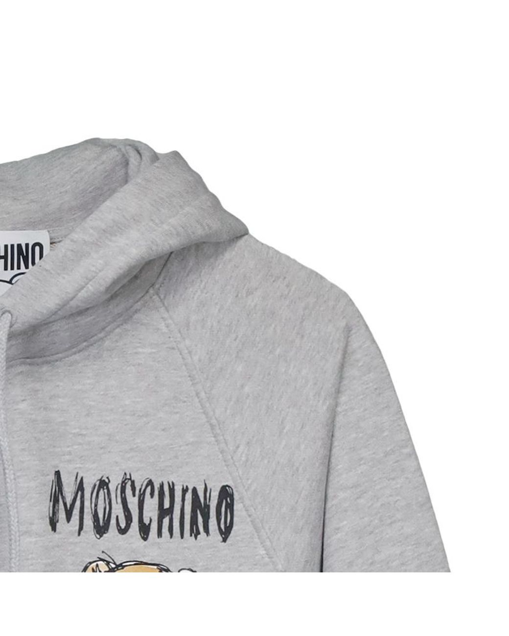 Moschino Gray Logo Logo Hooded Sweater