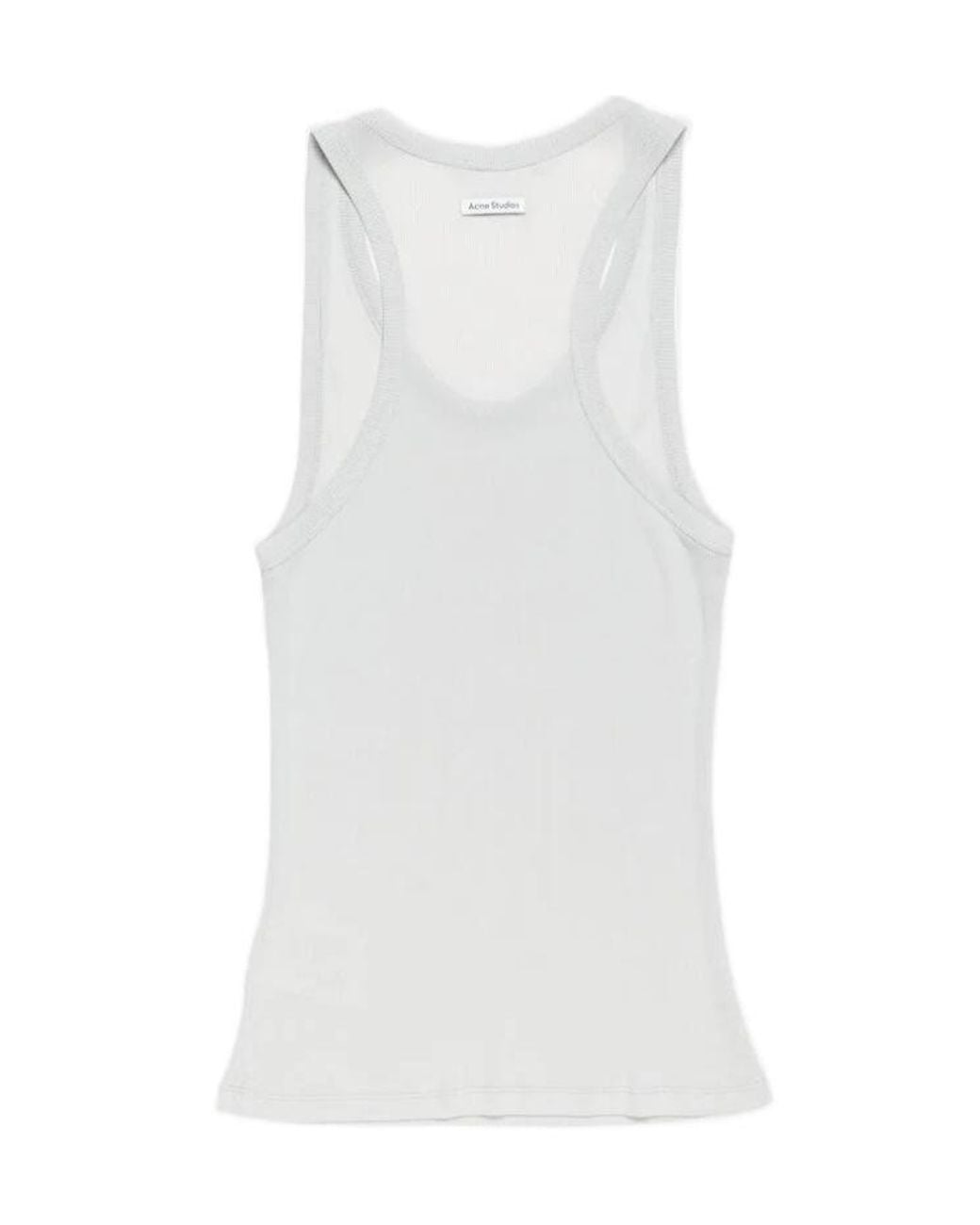 Acne White Ribbed Vest Top