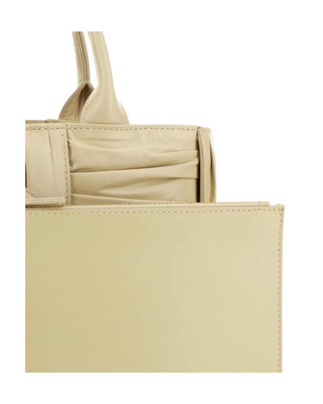 Bottega Veneta Metallic Woven Pleated Top Handle Tote Bag