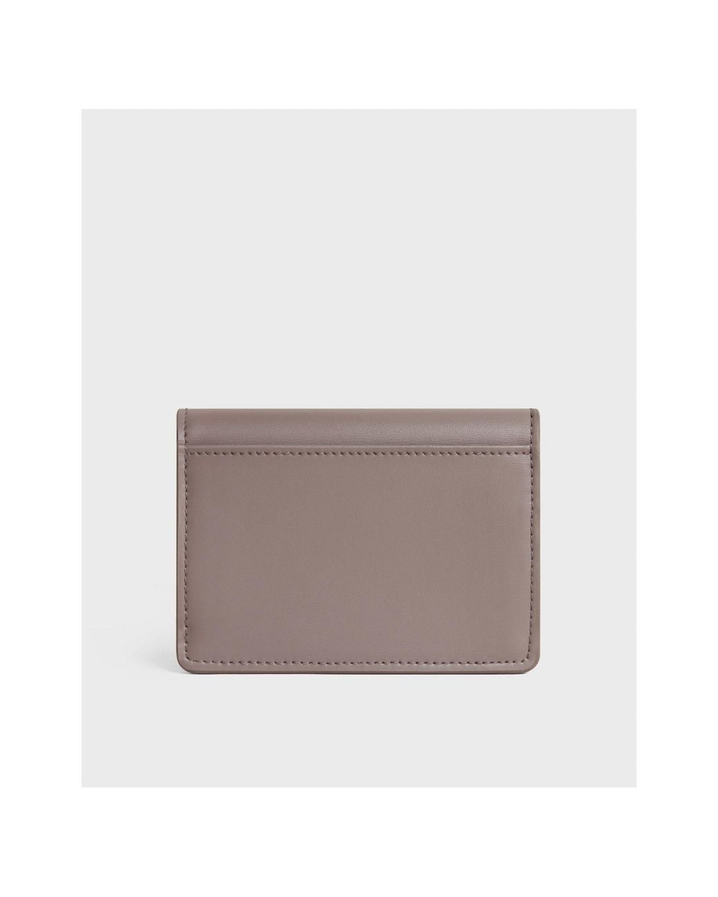 Céline Gray Card Holder With Flap Triomphe