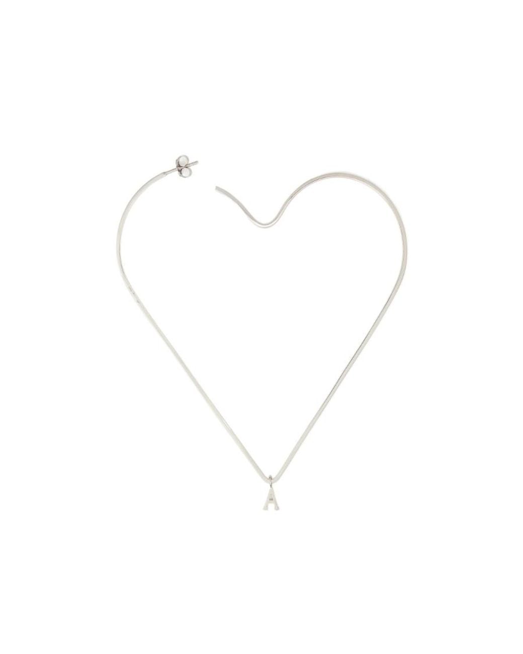 AMI White X Alan Crocetti Heart-Motif Single Earring for men