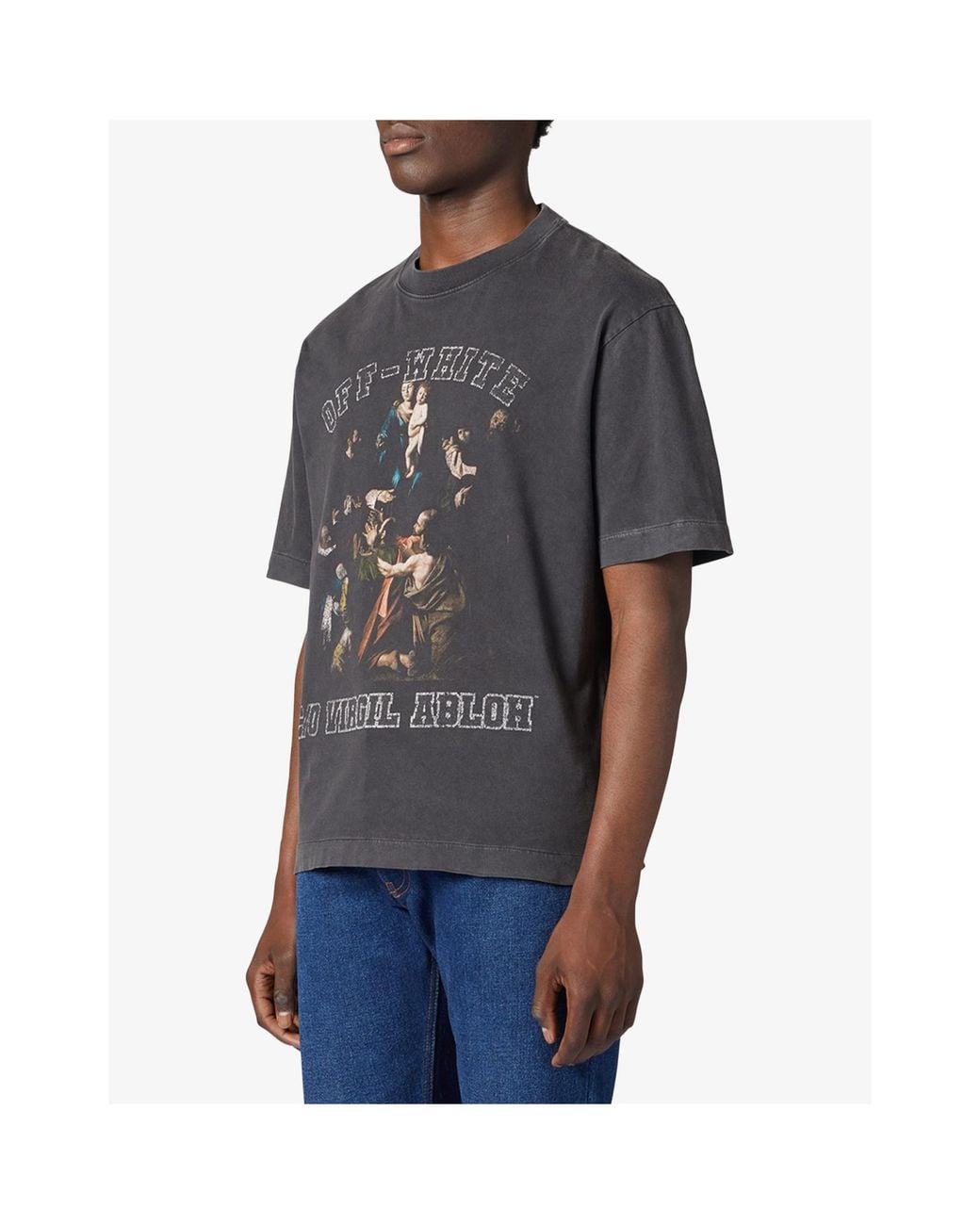 Off-White c/o Virgil Abloh Black Mary Skate Crewneck T-Shirt for men
