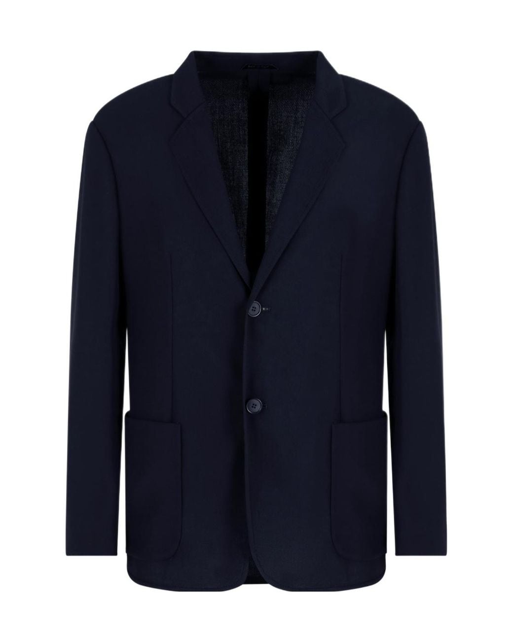 Giorgio Armani Blue Single-Breasted Long-Sleeved Jacket for men