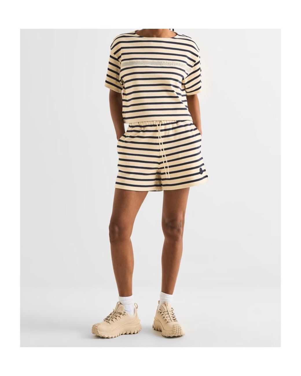 Moncler White Striped T-Shirt