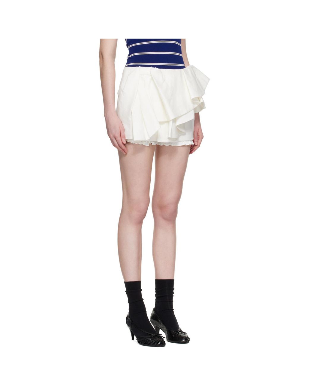 ShuShu/Tong White Ruffled Mini Skirt
