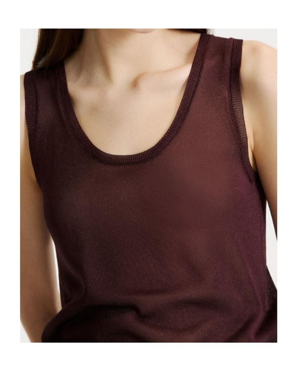Marella Red Viscose And Lurex Top
