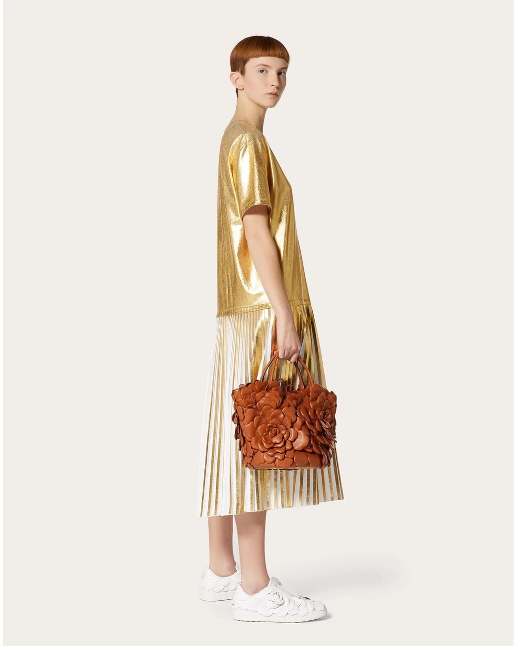 Valentino Metallic Kleid T-Shirt Dress