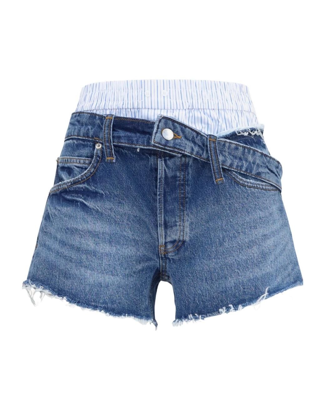 Alexander Wang Blue Asymmetric Cutoff Jeans