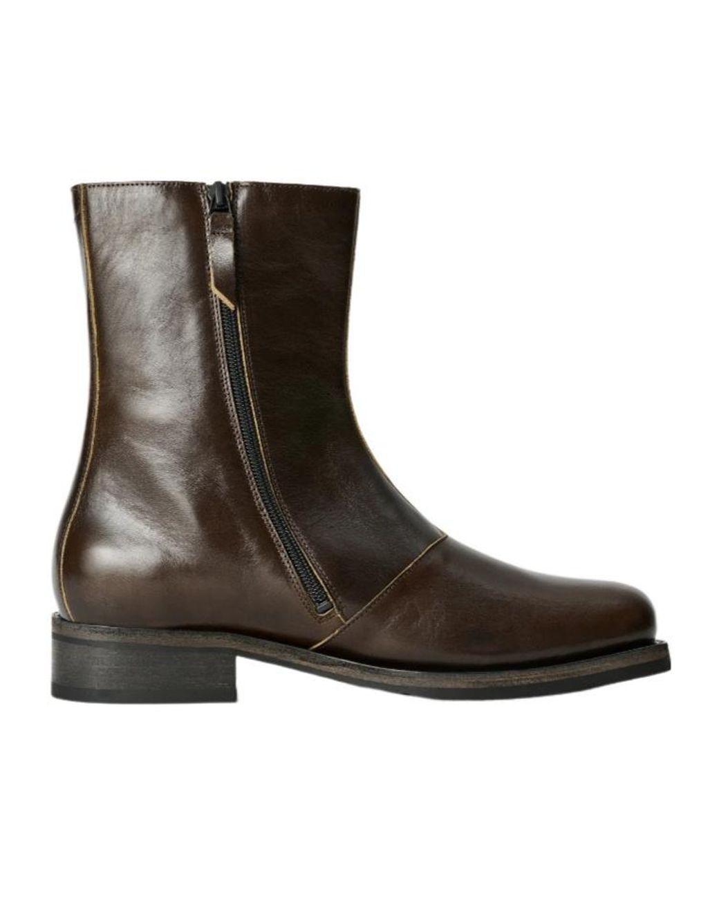 Our Legacy Brown Camion Zip Ankle Boots for men