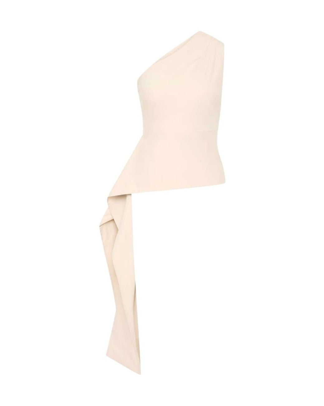 St. Agni White High-Neck Draped Ruffled Blouse
