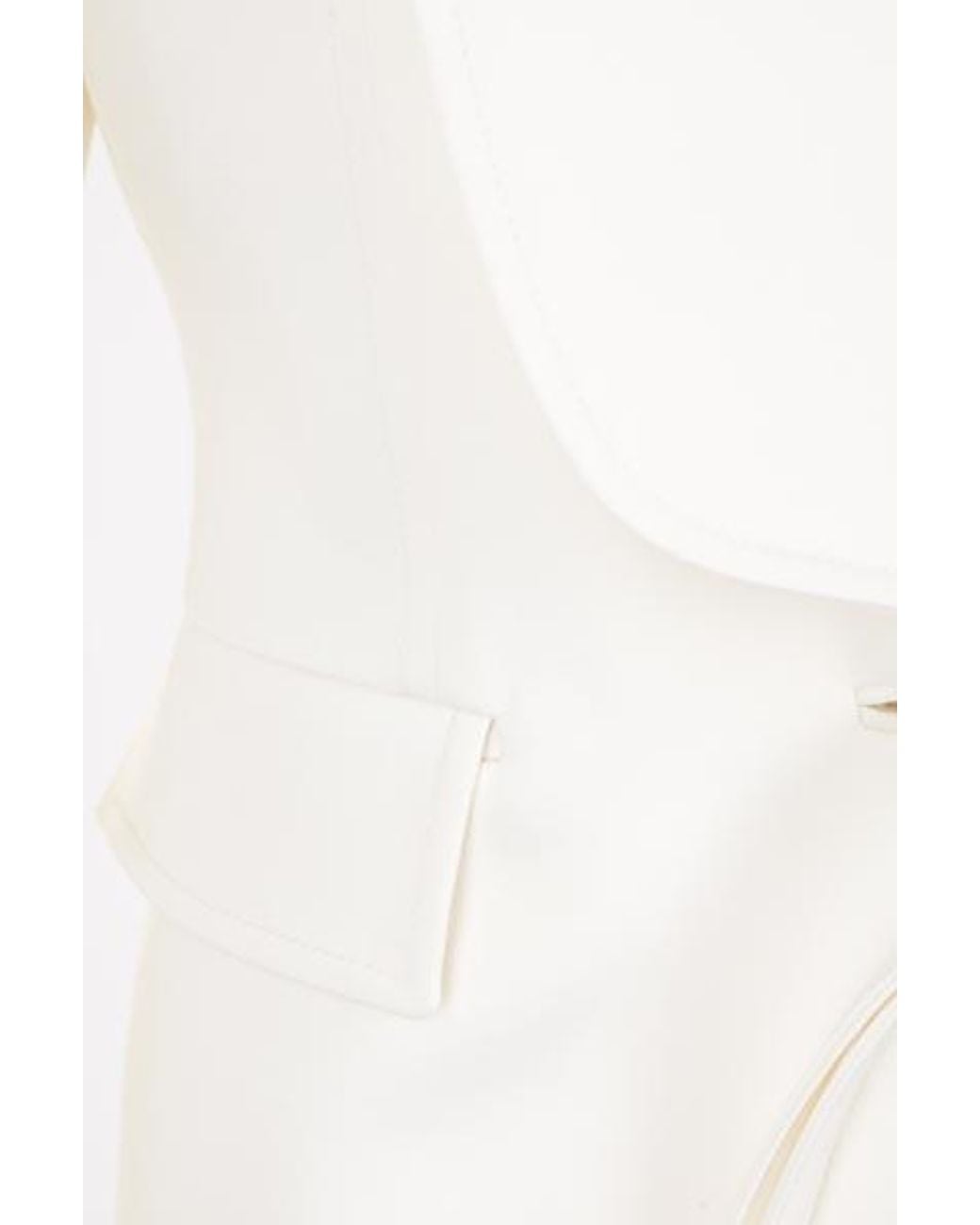 Bottega Veneta White V-Neck Tailored Blazer