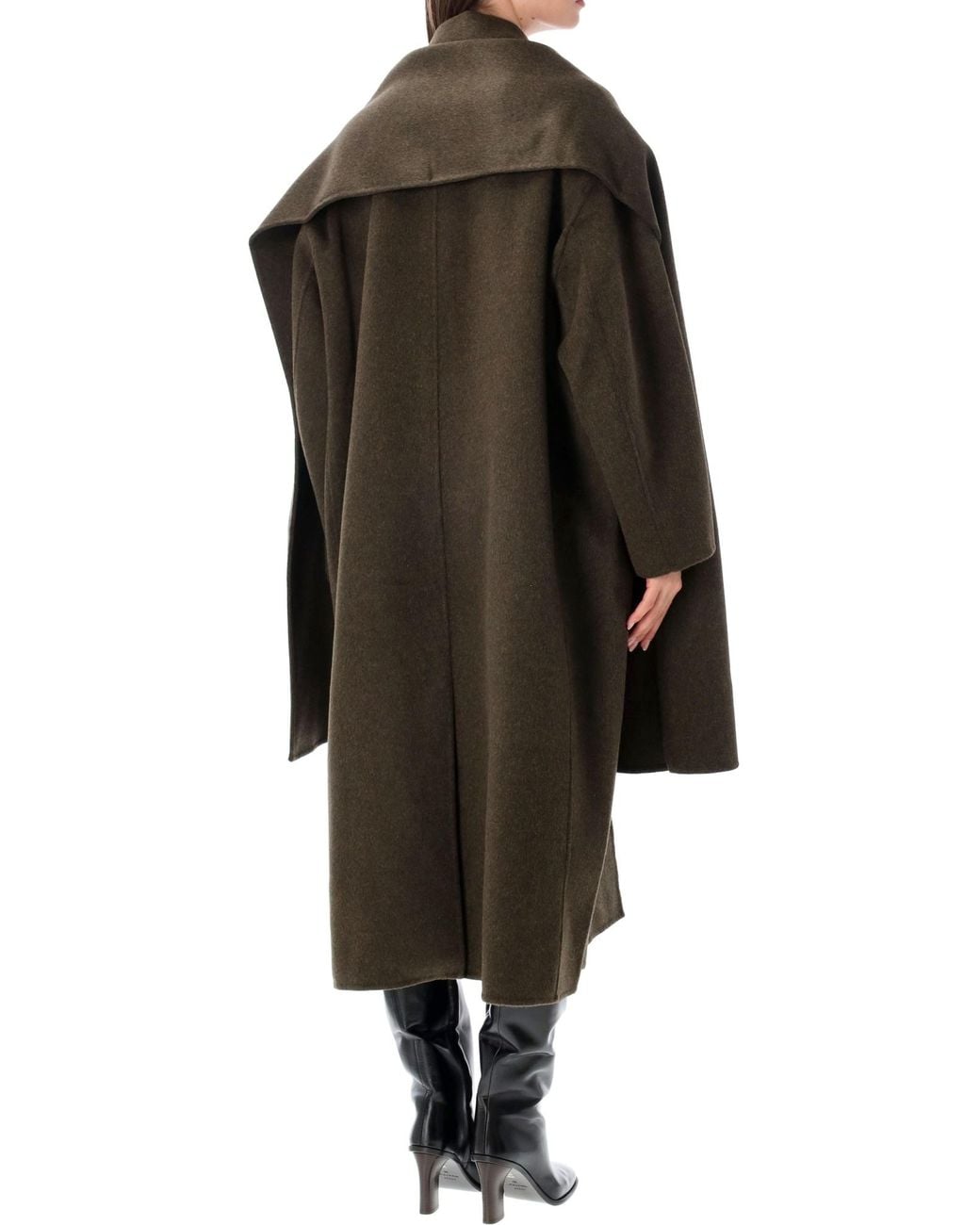 Soeur Green Finn Scarf-Detail Coat
