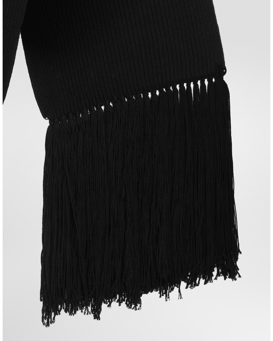Dolce & Gabbana Black Ribbed Scarf for men