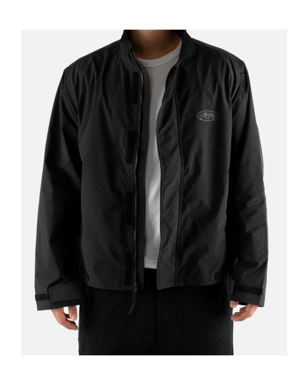 Stussy Black Stüssy Funnel-Neck Zip Jacket for men