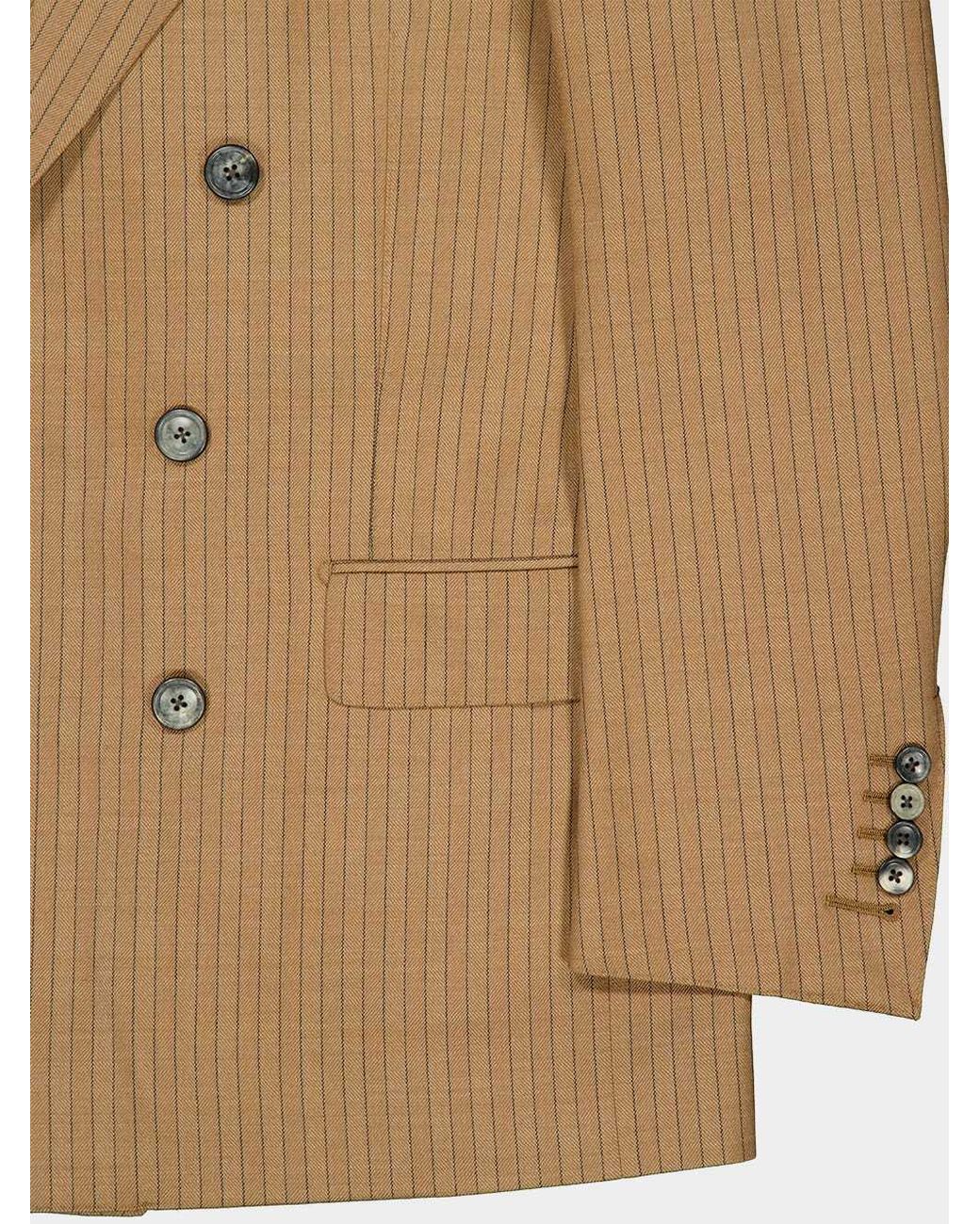 Tom Ford Brown Pinstriped Double-Breasted Blazer for men