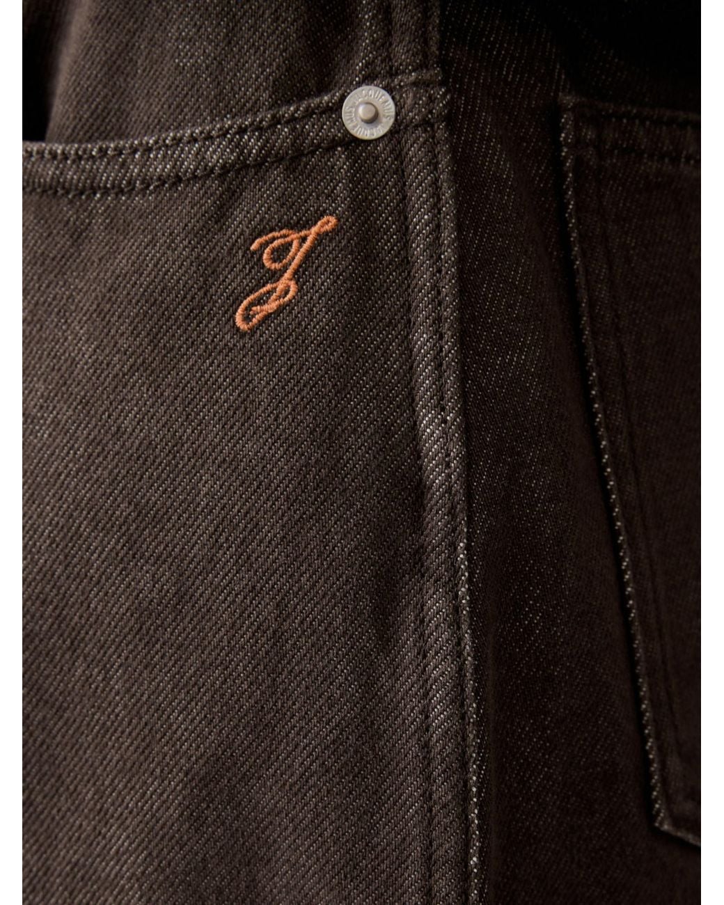 Jacquemus Brown Ovalo High-Rise Barrel-Leg Jeans