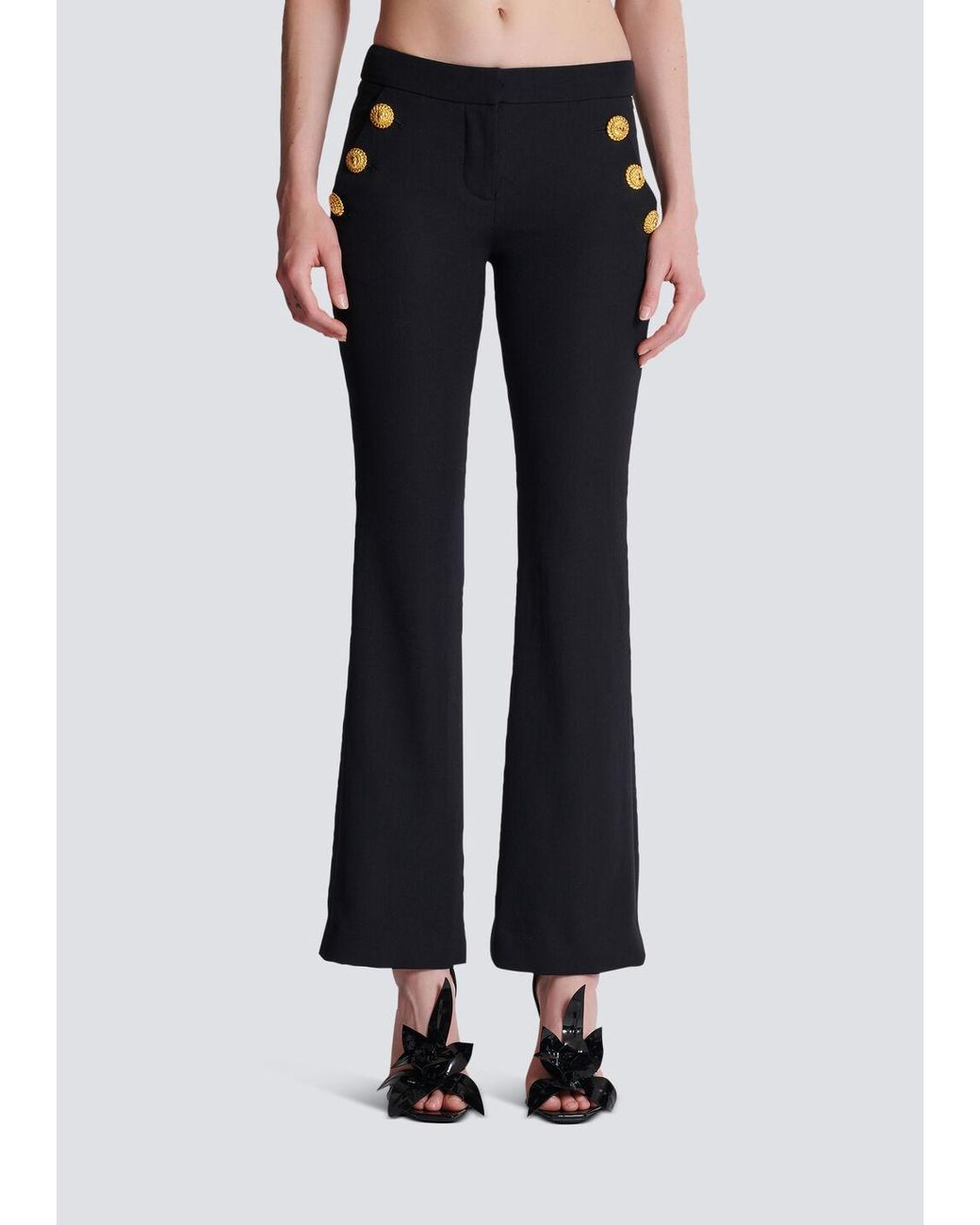 Balmain Black Low-Top Flared Trousers