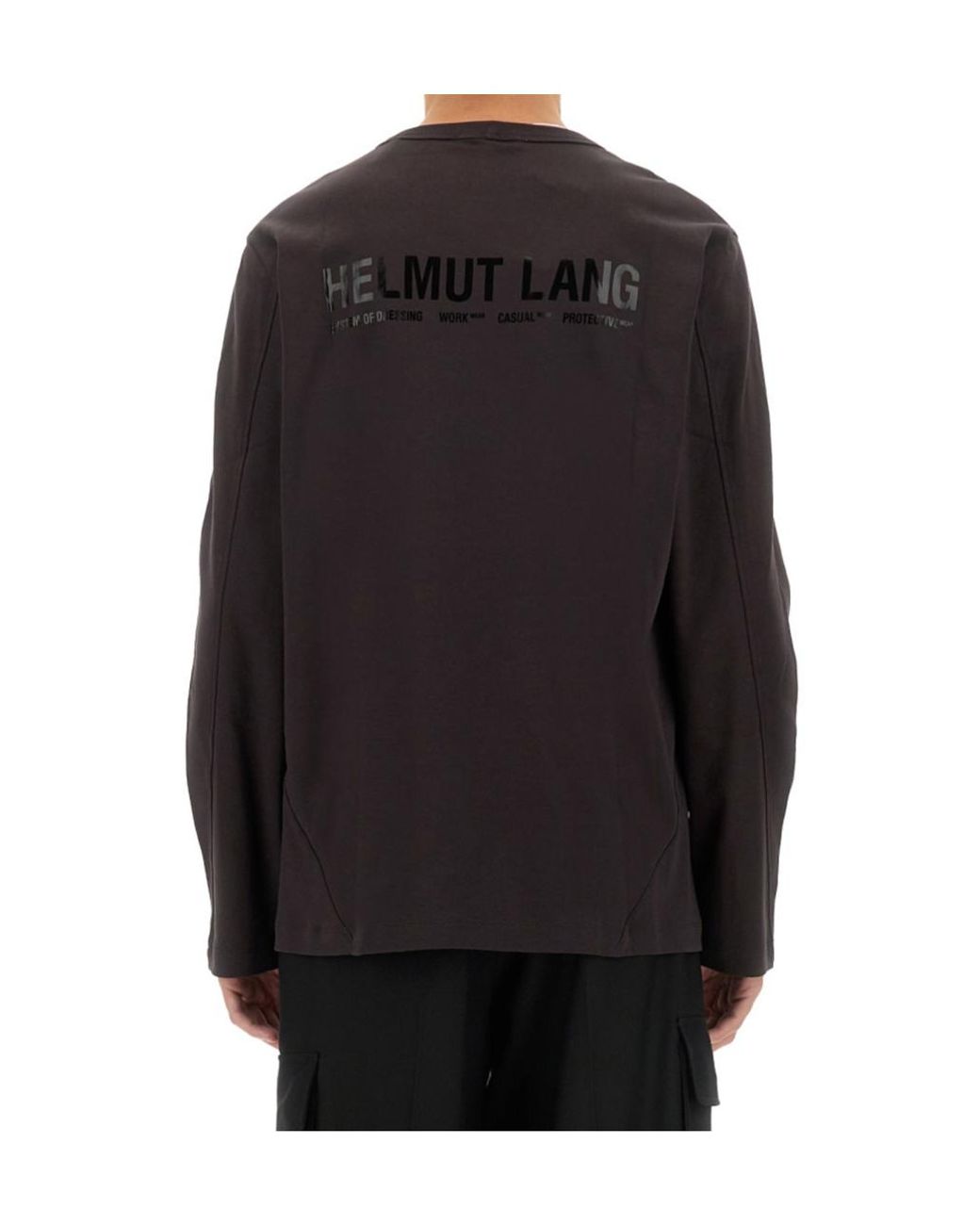 Helmut Lang Black Long-Sleeved Apex T-Shirt for men