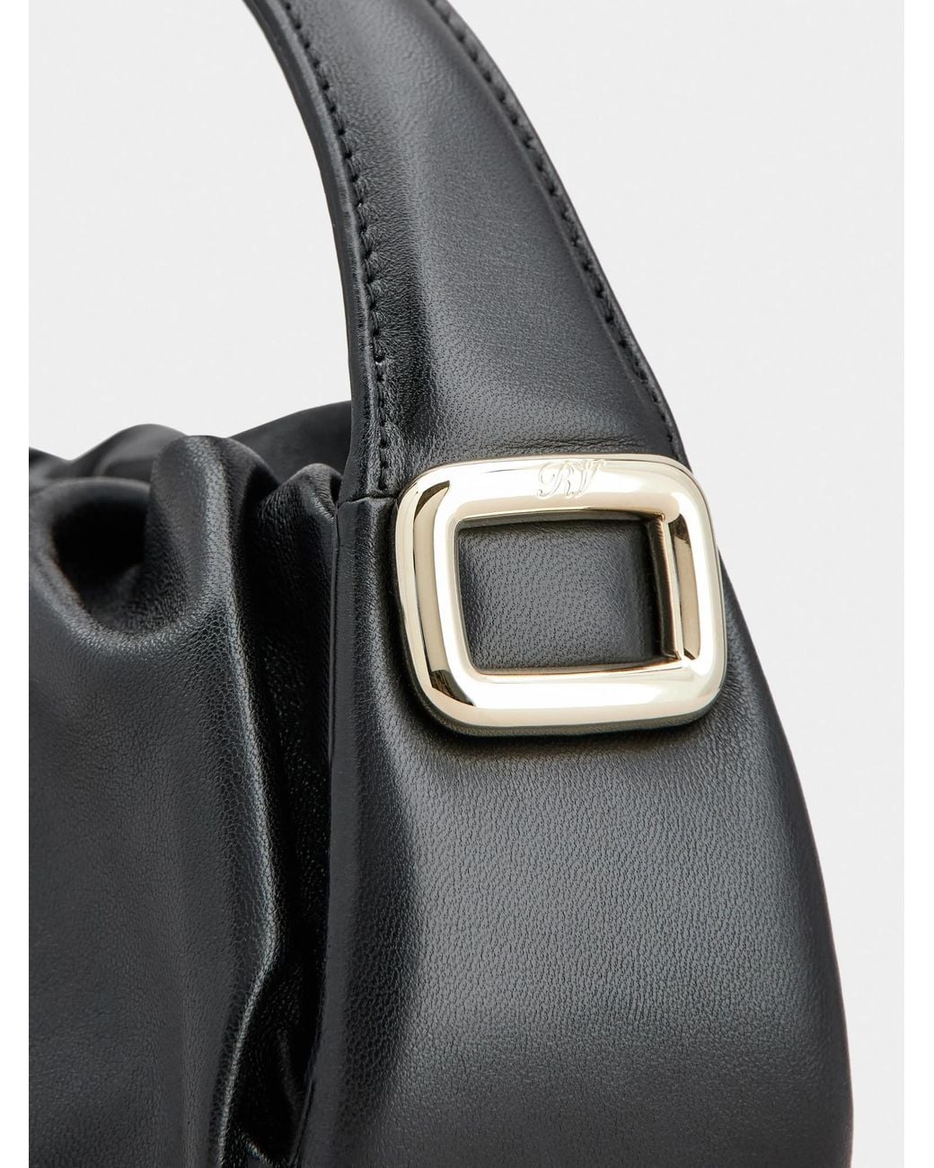 Roger Vivier Black Hobo Viv' Choc Royal Mini Bag
