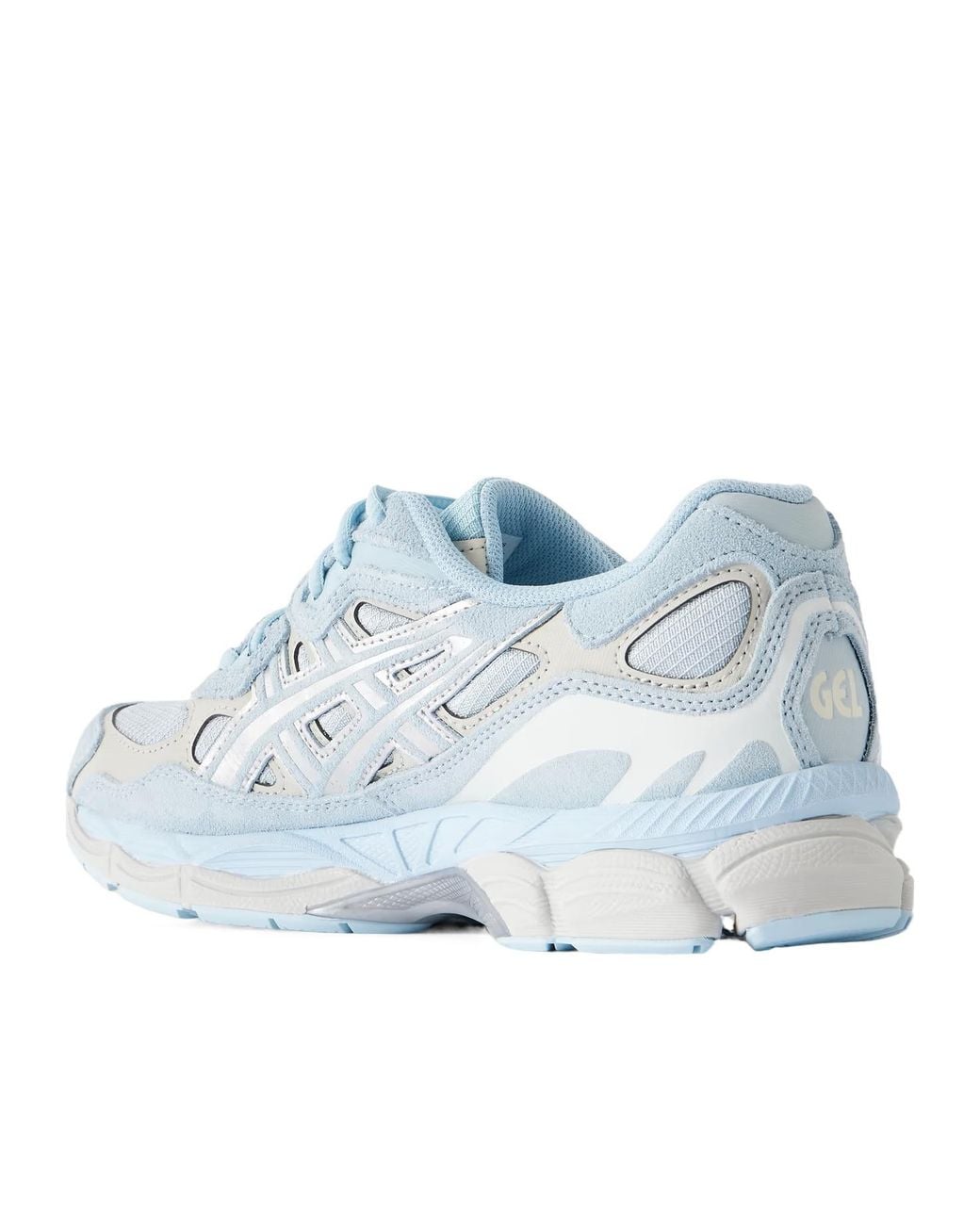 Asics Blue Suede-Trimmed Mesh Sneakers
