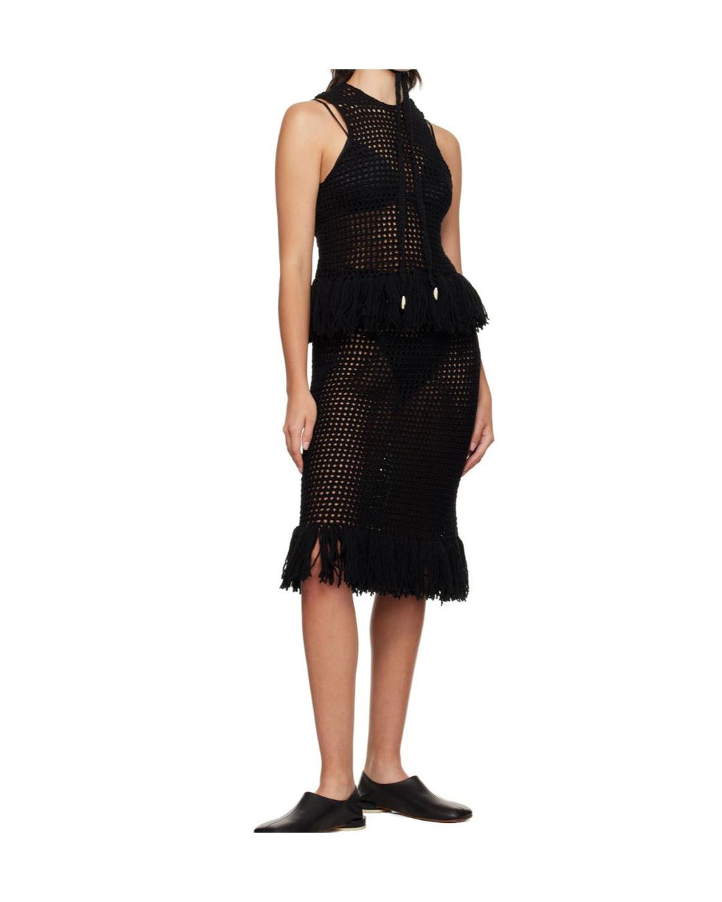 Niccolò Pasqualetti Black Grata Midi Skirt