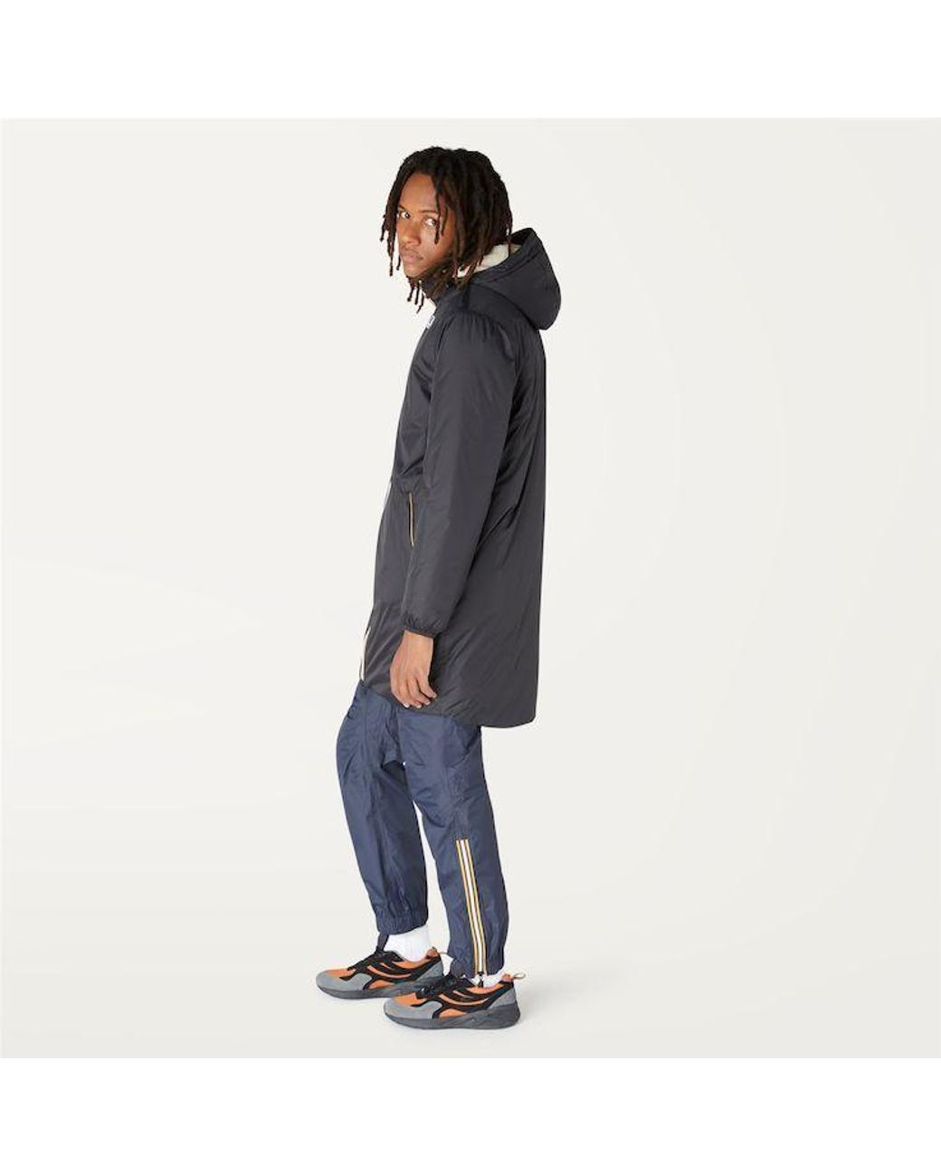 K-Way Blue Le Vrai 3.0 Eiffel Orsetto Hooded Raincoat for men