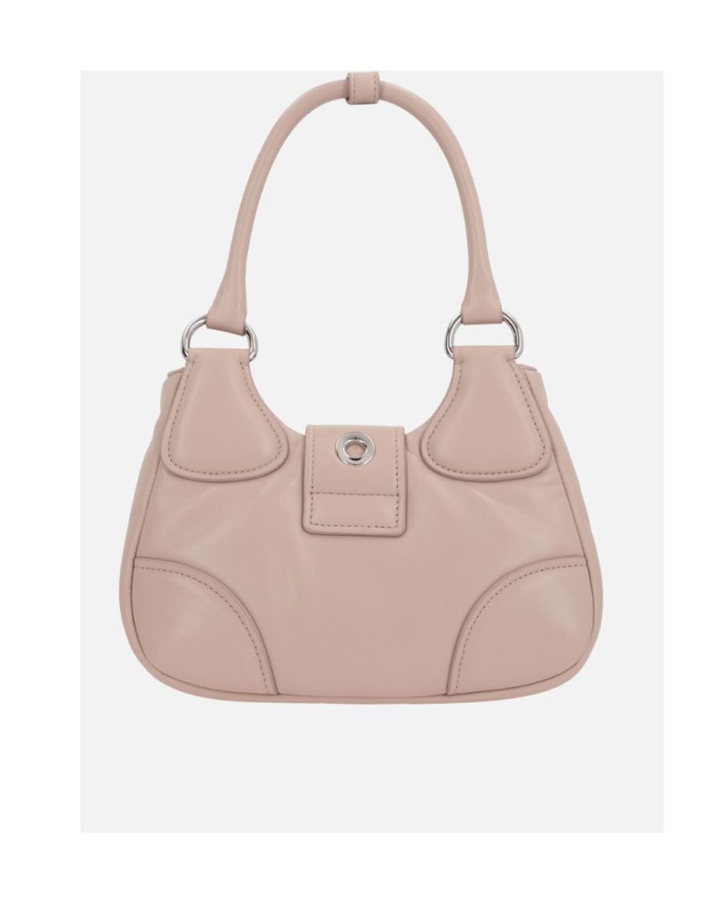 Prada Pink Moon Padded Triangle Logo Shoulder Bag