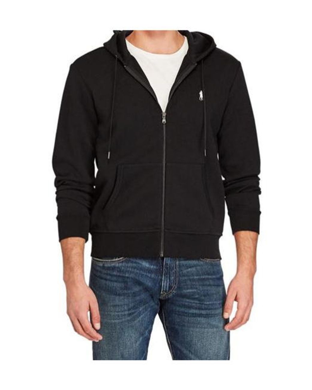 Polo Ralph Lauren Black Tech Full-Zip Hoodie for men