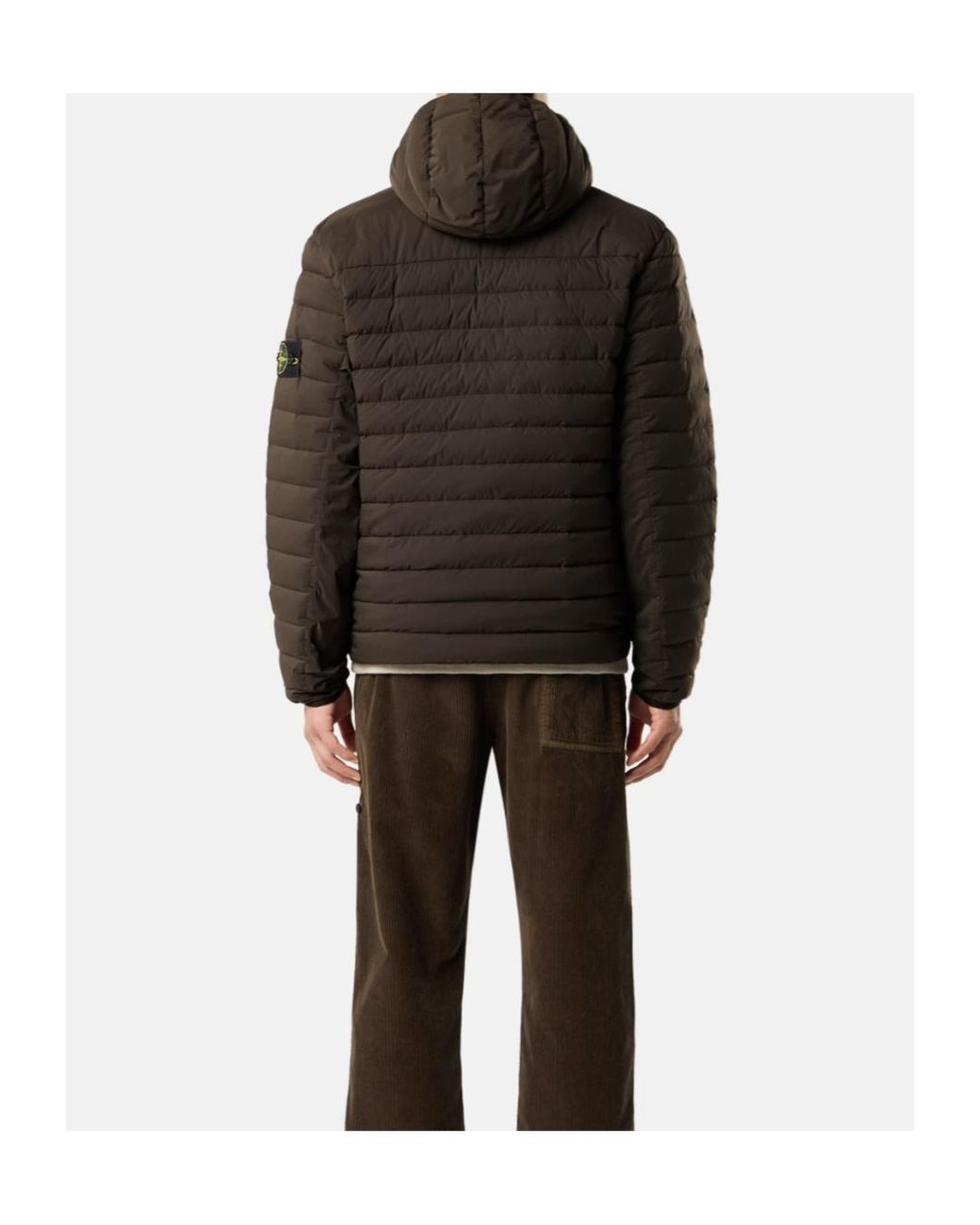 Stone Island Brown Zip-Up Down Jacket for men