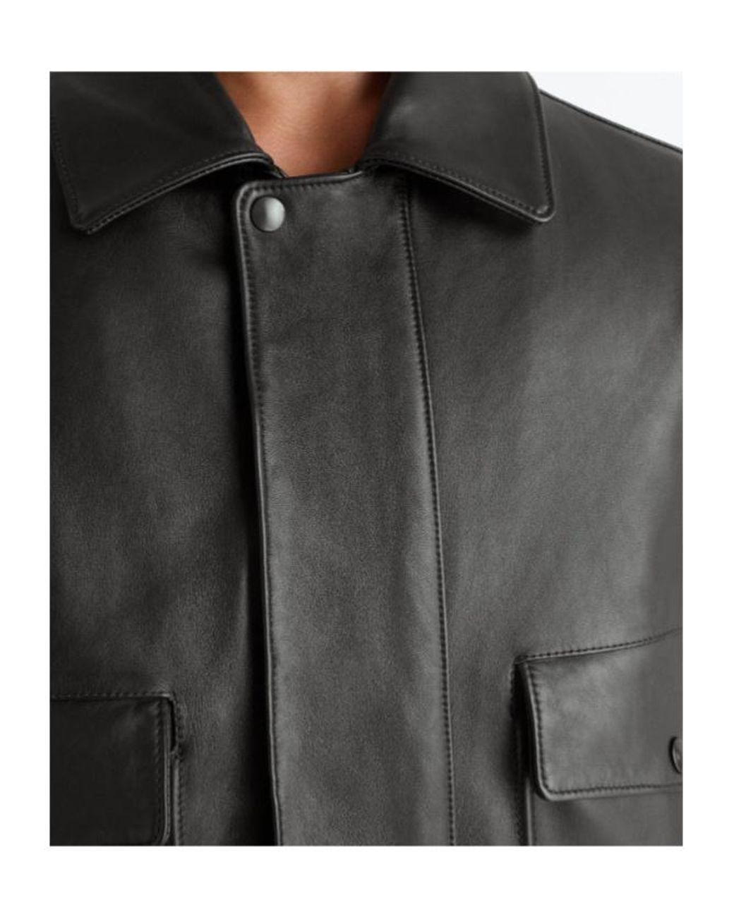 Lemaire Black Leather Blouson for men