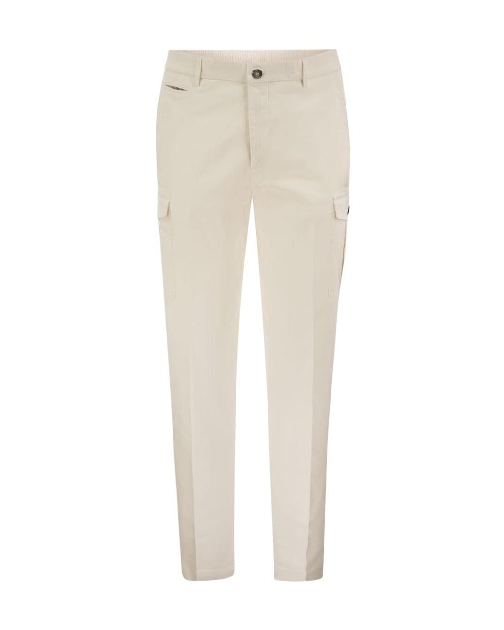 Peserico White Multi-Pocket Casual Trousers for men