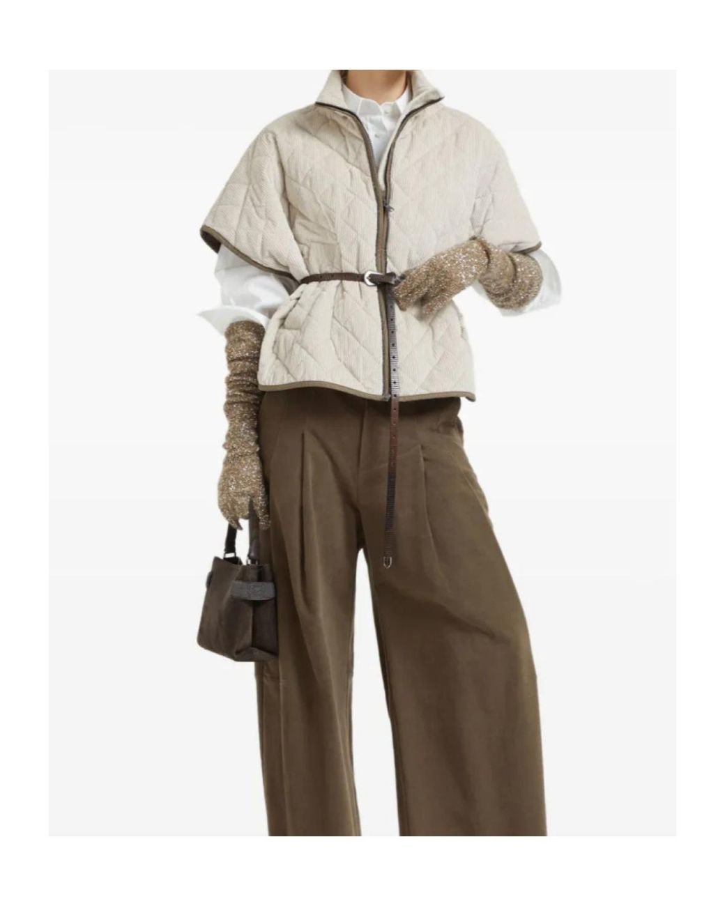 Brunello Cucinelli White Quilted Jacket