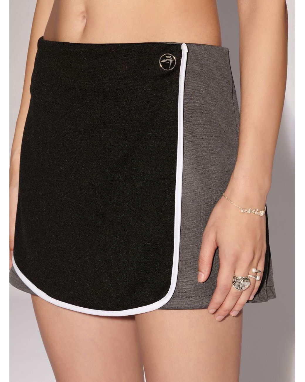 Ambush Black Back Pleat Detailed Mini Track Skirt