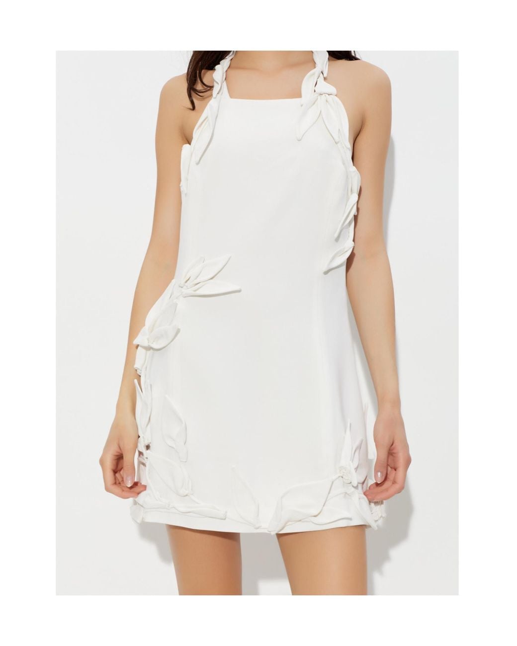 Cult Gaia White Elliana Halterneck Mini Dress
