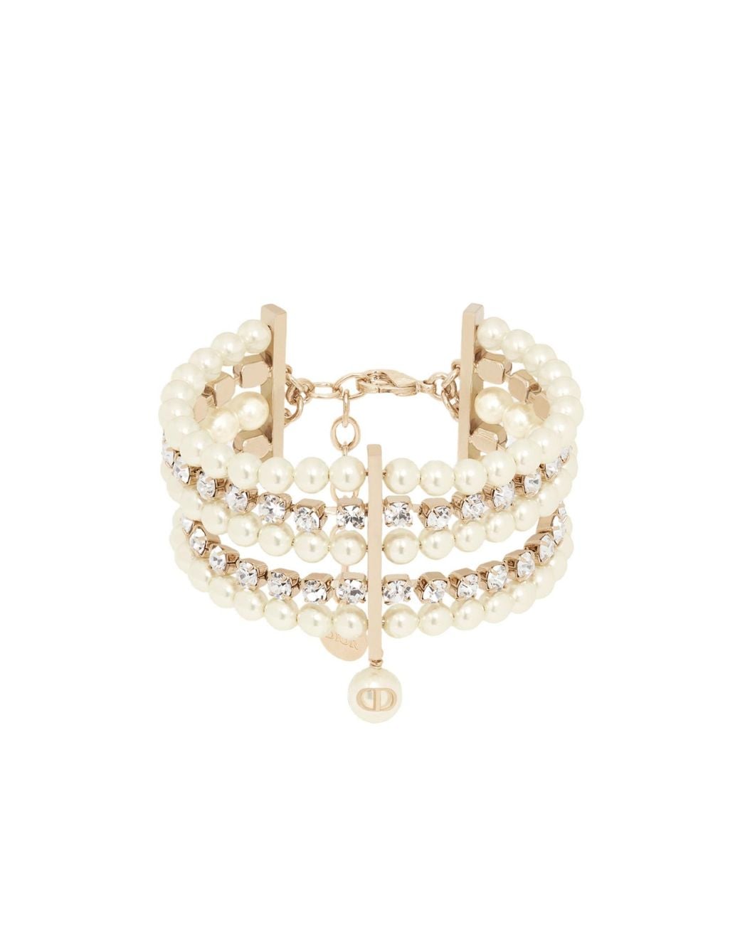 Dior White D-River Cuff Bracelet