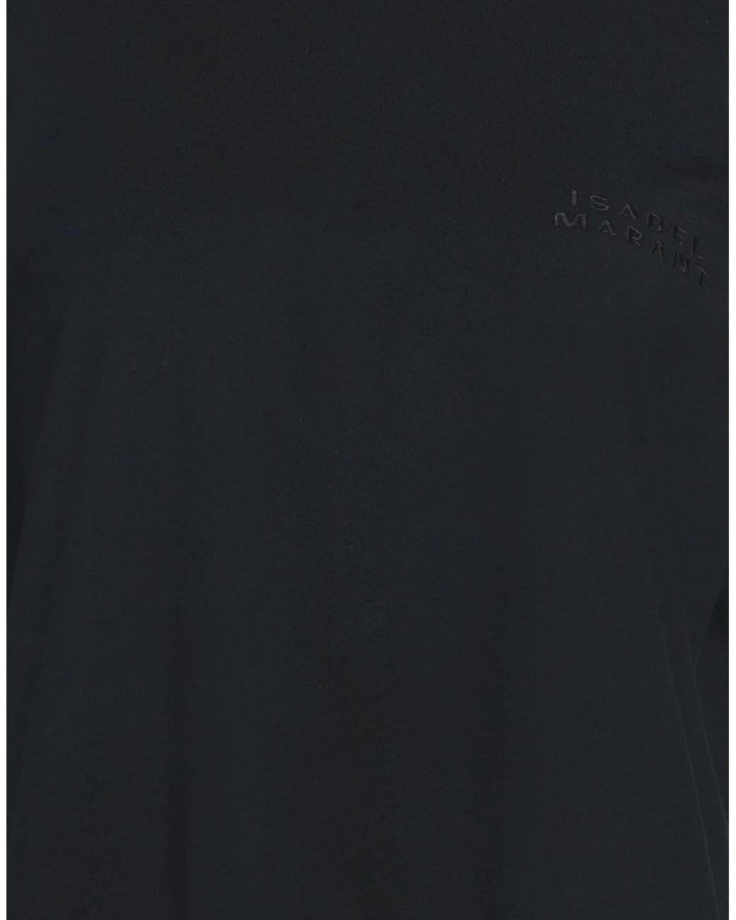 Isabel Marant Black Crew Neck Cotton T-Shirt With Debossed Logo