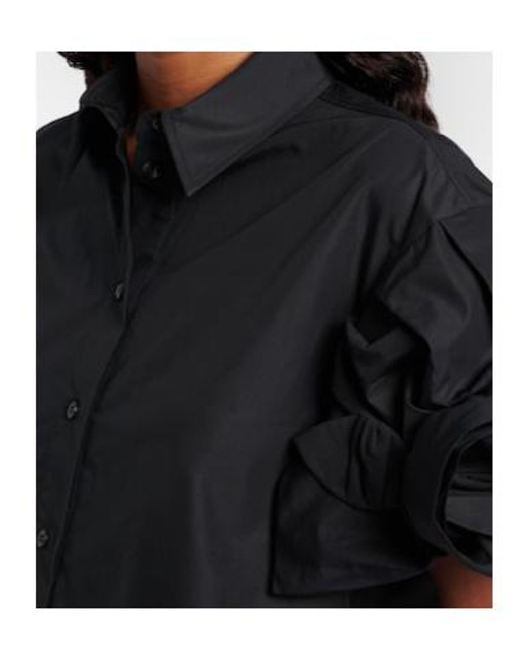 Simone Rocha Black Puff-Sleeve Cotton Shirt