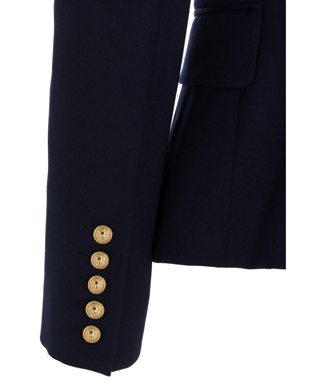 Balmain Blue Notched Lapel 6 Button Double-Breasted Blazer