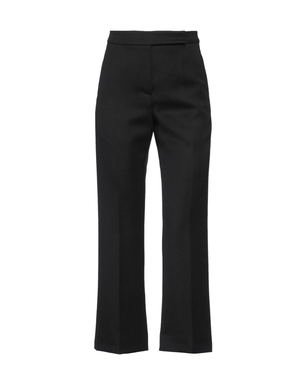 Tory Burch Black Minimalist Wool Wide-Leg Pants