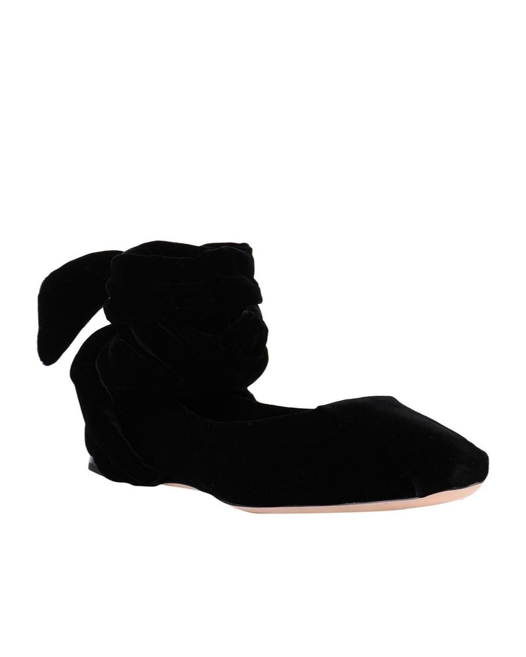 Max Mara Black Solidcolor Suede Flat Shoes