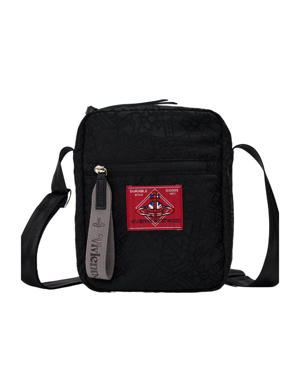Vivienne Westwood Black Jacquardnylon Vertical Crossbody Bag for men