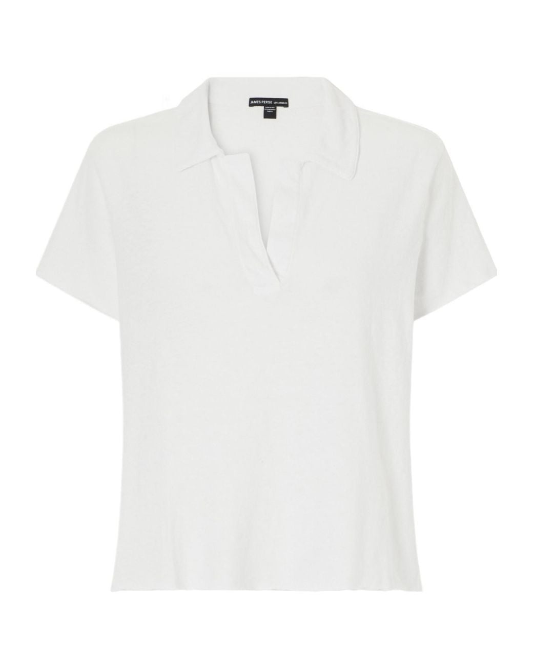 James Perse White Cotton-Piqué Polo Shirt