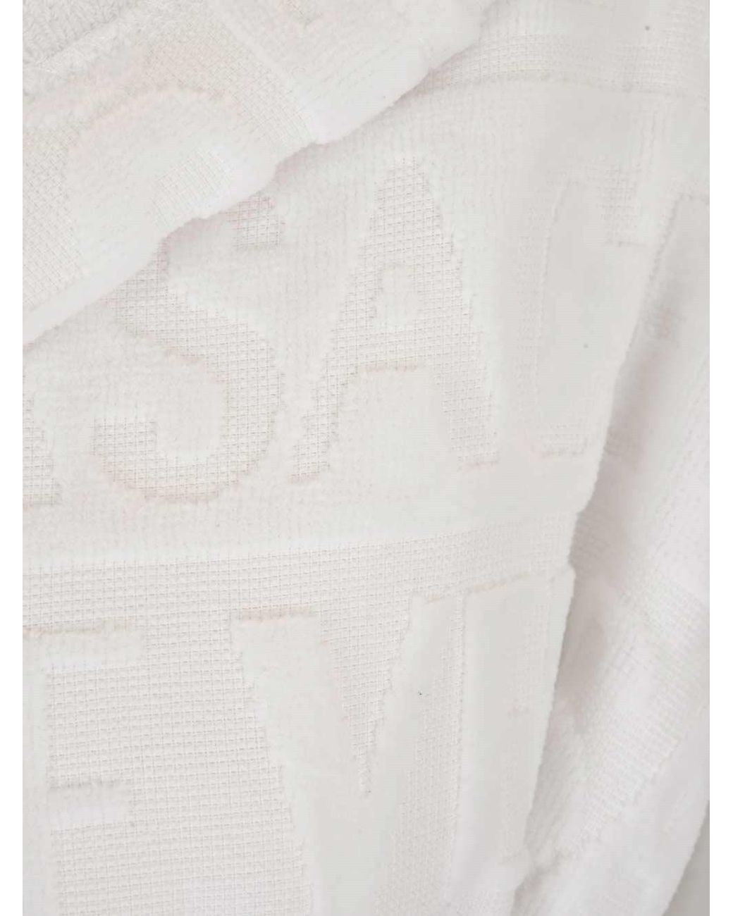 Versace White Baroque Printed Belted Waist Robe