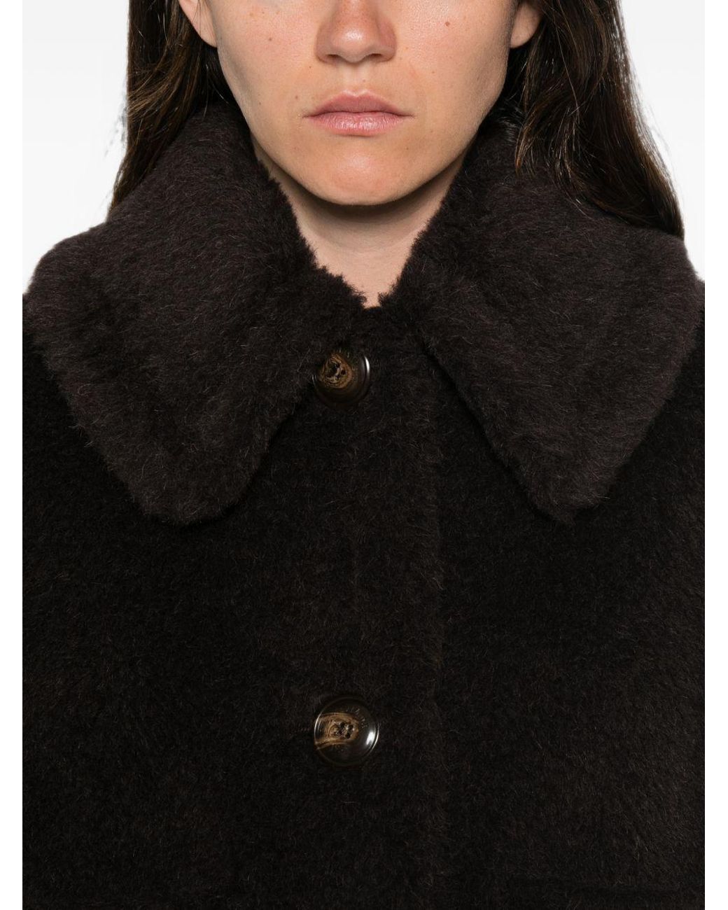 Max Mara Black Boxy Button-Front Jacket