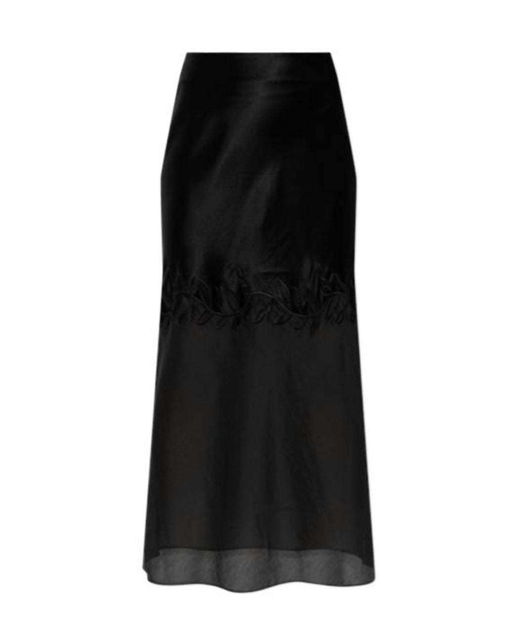 By Malene Birger Black Angelina Embroidered Maxi Skirt