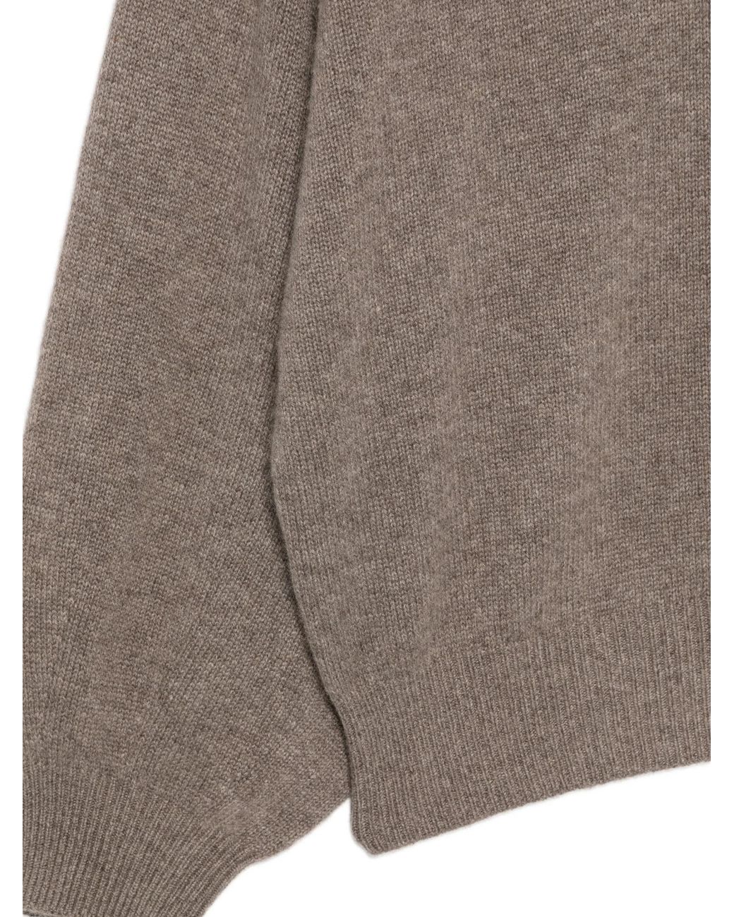 Lisa Yang Brown Low-Cut Crew Neck Sweater