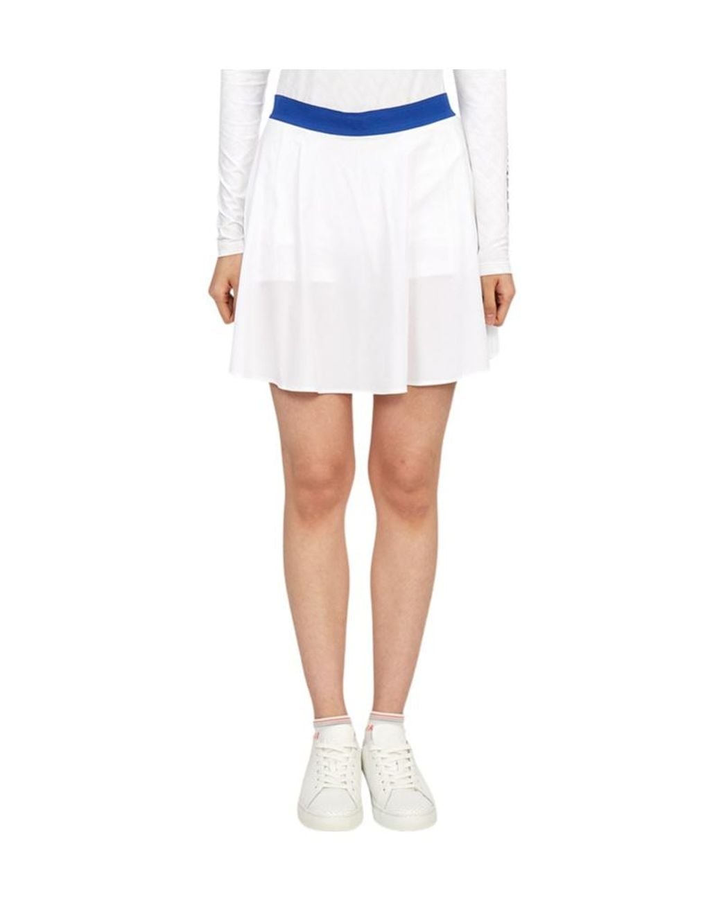 J.Lindeberg White Pleated Midi Skirt