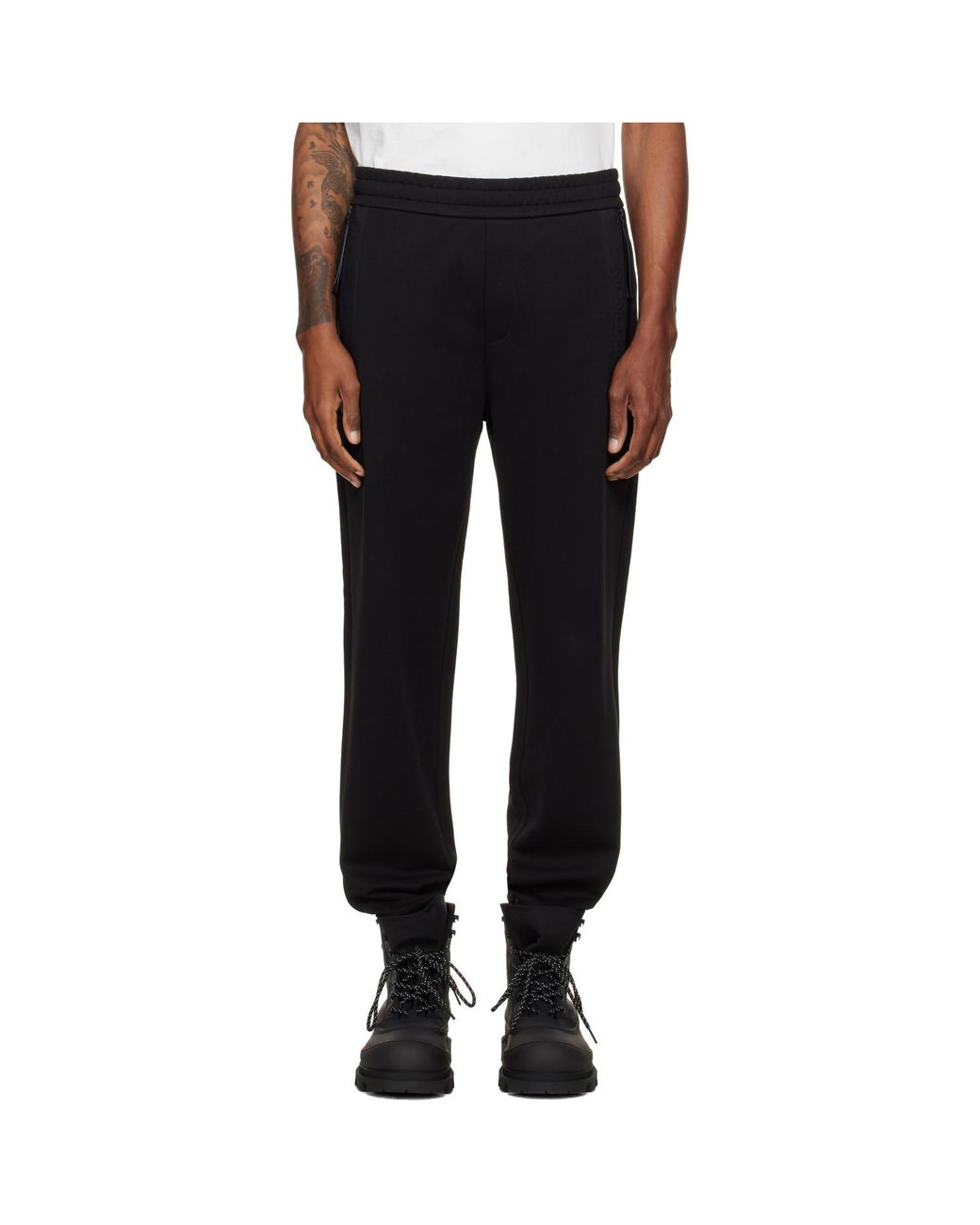 Moncler Black Logo Detail Joggers for men
