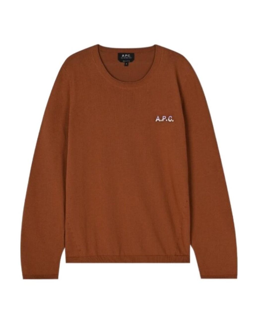 A.P.C. Brown Logo Embroidered Knit Jumper