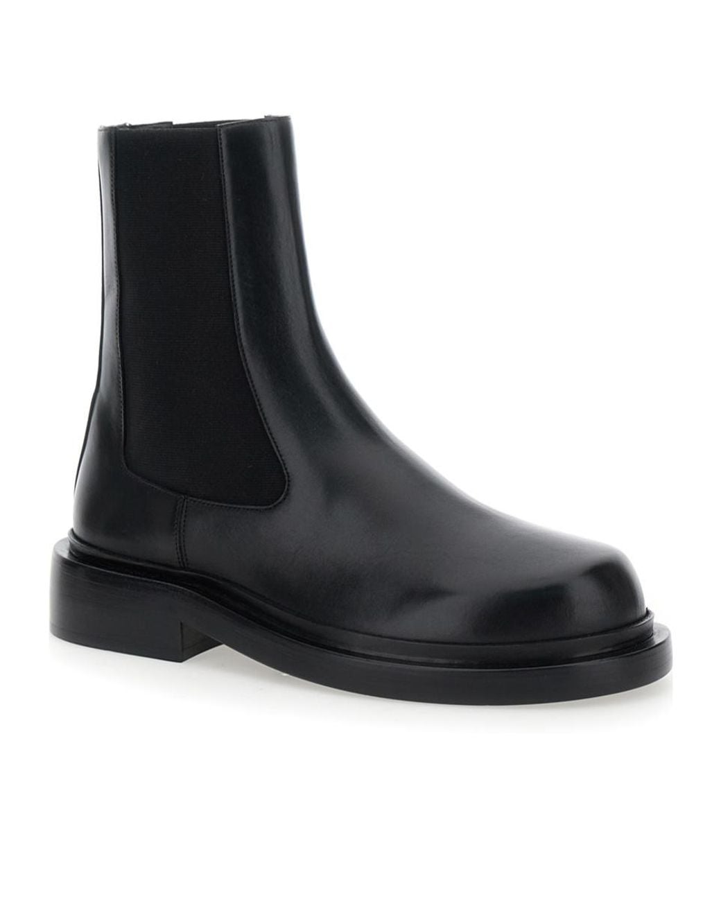 Jil Sander Black Round Toe Ankle Boots